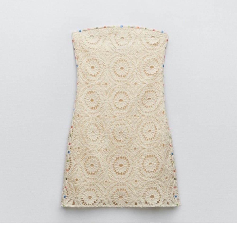 [NWT] ZARA Strapless Crochet Dress